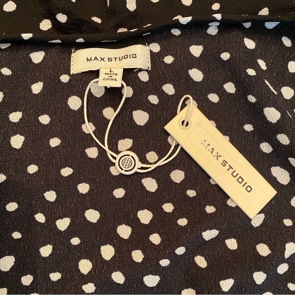 NWT Max Studio black and white wrap dress womens large - Picture 4 of 9